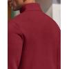 imageCOOFANDY Mens Quarter Zip Pullover Fleece Lined Sweatshirts Long Sleeve Mock Neck Sweater with PocketWine Red