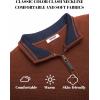 imageCOOFANDY Mens Quarter Zip Pullover Sweater Slim Fit Knit Mock Neck Polo SweatersTerracotta