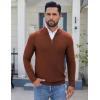 imageCOOFANDY Mens Quarter Zip Pullover Sweater Slim Fit Knit Mock Neck Polo SweatersTerracotta