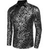 imageCOOFANDY Mens Rose Shiny Shirt Luxury Flowered Printed Button Down Shirt