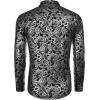 imageCOOFANDY Mens Rose Shiny Shirt Luxury Flowered Printed Button Down Shirt
