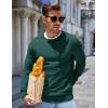 imageCOOFANDY Mens Sweater Crewneck Pullover Long Sleeve Lightweight Sweater Plain Knit Silm FitBright Green