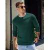 imageCOOFANDY Mens Sweater Crewneck Pullover Long Sleeve Lightweight Sweater Plain Knit Silm FitBright Green