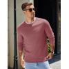 imageCOOFANDY Mens Sweater Crewneck Pullover Long Sleeve Lightweight Sweater Plain Knit Silm FitDusty Pink