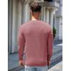 imageCOOFANDY Mens Sweater Crewneck Pullover Long Sleeve Lightweight Sweater Plain Knit Silm FitDusty Pink