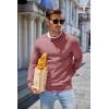 imageCOOFANDY Mens Sweater Crewneck Pullover Long Sleeve Lightweight Sweater Plain Knit Silm FitDusty Pink
