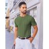 imageCOOFANDY Mens T Shirts Short Sleeve Knit Sweater Shirt Casual Crewneck Ribbed Pullover TeesArmy Green