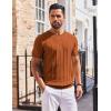 imageCOOFANDY Mens T Shirts Short Sleeve Knit Sweater Shirt Casual Crewneck Ribbed Pullover TeesCaramel