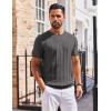 imageCOOFANDY Mens T Shirts Short Sleeve Knit Sweater Shirt Casual Crewneck Ribbed Pullover TeesDark Grey