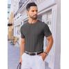 imageCOOFANDY Mens T Shirts Short Sleeve Knit Sweater Shirt Casual Crewneck Ribbed Pullover TeesDark Grey