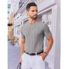 imageCOOFANDY Mens T Shirts Short Sleeve Knit Sweater Shirt Casual Crewneck Ribbed Pullover TeesGrey