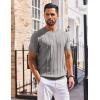imageCOOFANDY Mens T Shirts Short Sleeve Knit Sweater Shirt Casual Crewneck Ribbed Pullover TeesGrey