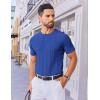 imageCOOFANDY Mens T Shirts Short Sleeve Knit Sweater Shirt Casual Crewneck Ribbed Pullover TeesKlein Blue