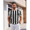imageCOOFANDY Mens T Shirts Short Sleeve Knit Sweater Shirt Casual Crewneck Ribbed Pullover TeesLight Grey  Black Stripes