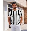 imageCOOFANDY Mens T Shirts Short Sleeve Knit Sweater Shirt Casual Crewneck Ribbed Pullover TeesWhite  Black Stripes