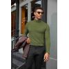 imageCOOFANDY Mens Turtleneck Shirts Slim Fit Shirt Tops Lightweight Pullover Thermal Sweater Casual Long Sleeve ShirtArmy Green