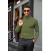 imageCOOFANDY Mens Turtleneck Shirts Slim Fit Shirt Tops Lightweight Pullover Thermal Sweater Casual Long Sleeve ShirtArmy Green