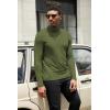 imageCOOFANDY Mens Turtleneck Shirts Slim Fit Shirt Tops Lightweight Pullover Thermal Sweater Casual Long Sleeve ShirtArmy Green