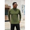 imageCOOFANDY Mens Turtleneck Shirts Slim Fit Shirt Tops Lightweight Pullover Thermal Sweater Casual Long Sleeve ShirtArmy Green