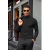 imageCOOFANDY Mens Turtleneck Shirts Slim Fit Shirt Tops Lightweight Pullover Thermal Sweater Casual Long Sleeve ShirtBlack