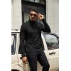 imageCOOFANDY Mens Turtleneck Shirts Slim Fit Shirt Tops Lightweight Pullover Thermal Sweater Casual Long Sleeve ShirtBlack