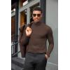 imageCOOFANDY Mens Turtleneck Shirts Slim Fit Shirt Tops Lightweight Pullover Thermal Sweater Casual Long Sleeve ShirtDark Brown