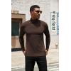 imageCOOFANDY Mens Turtleneck Shirts Slim Fit Shirt Tops Lightweight Pullover Thermal Sweater Casual Long Sleeve ShirtDark Brown