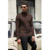 imageCOOFANDY Mens Turtleneck Shirts Slim Fit Shirt Tops Lightweight Pullover Thermal Sweater Casual Long Sleeve ShirtDark Brown