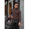 imageCOOFANDY Mens Turtleneck Shirts Slim Fit Shirt Tops Lightweight Pullover Thermal Sweater Casual Long Sleeve ShirtDark Brown