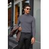 imageCOOFANDY Mens Turtleneck Shirts Slim Fit Shirt Tops Lightweight Pullover Thermal Sweater Casual Long Sleeve ShirtDark Grey