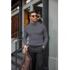 imageCOOFANDY Mens Turtleneck Shirts Slim Fit Shirt Tops Lightweight Pullover Thermal Sweater Casual Long Sleeve ShirtDark Grey