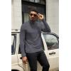 imageCOOFANDY Mens Turtleneck Shirts Slim Fit Shirt Tops Lightweight Pullover Thermal Sweater Casual Long Sleeve ShirtDark Grey