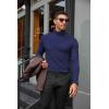 imageCOOFANDY Mens Turtleneck Shirts Slim Fit Shirt Tops Lightweight Pullover Thermal Sweater Casual Long Sleeve ShirtDark Navy
