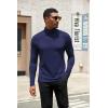 imageCOOFANDY Mens Turtleneck Shirts Slim Fit Shirt Tops Lightweight Pullover Thermal Sweater Casual Long Sleeve ShirtDark Navy