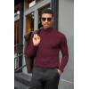 imageCOOFANDY Mens Turtleneck Shirts Slim Fit Shirt Tops Lightweight Pullover Thermal Sweater Casual Long Sleeve ShirtDark Red