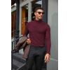 imageCOOFANDY Mens Turtleneck Shirts Slim Fit Shirt Tops Lightweight Pullover Thermal Sweater Casual Long Sleeve ShirtDark Red