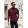 imageCOOFANDY Mens Turtleneck Shirts Slim Fit Shirt Tops Lightweight Pullover Thermal Sweater Casual Long Sleeve ShirtDark Red