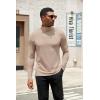imageCOOFANDY Mens Turtleneck Shirts Slim Fit Shirt Tops Lightweight Pullover Thermal Sweater Casual Long Sleeve ShirtKhaki
