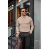 imageCOOFANDY Mens Turtleneck Shirts Slim Fit Shirt Tops Lightweight Pullover Thermal Sweater Casual Long Sleeve ShirtKhaki