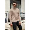 imageCOOFANDY Mens Turtleneck Shirts Slim Fit Shirt Tops Lightweight Pullover Thermal Sweater Casual Long Sleeve ShirtKhaki