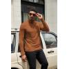 imageCOOFANDY Mens Turtleneck Shirts Slim Fit Shirt Tops Lightweight Pullover Thermal Sweater Casual Long Sleeve ShirtLight Brown