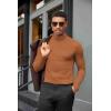 imageCOOFANDY Mens Turtleneck Shirts Slim Fit Shirt Tops Lightweight Pullover Thermal Sweater Casual Long Sleeve ShirtLight Brown