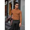 imageCOOFANDY Mens Turtleneck Shirts Slim Fit Shirt Tops Lightweight Pullover Thermal Sweater Casual Long Sleeve ShirtLight Brown