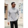 imageCOOFANDY Mens Turtleneck Shirts Slim Fit Shirt Tops Lightweight Pullover Thermal Sweater Casual Long Sleeve ShirtLight Gray