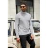 imageCOOFANDY Mens Turtleneck Shirts Slim Fit Shirt Tops Lightweight Pullover Thermal Sweater Casual Long Sleeve ShirtLight Gray