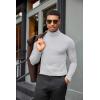 imageCOOFANDY Mens Turtleneck Shirts Slim Fit Shirt Tops Lightweight Pullover Thermal Sweater Casual Long Sleeve ShirtLight Gray