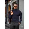 imageCOOFANDY Mens Turtleneck Shirts Slim Fit Shirt Tops Lightweight Pullover Thermal Sweater Casual Long Sleeve ShirtNavy Blue