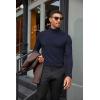 imageCOOFANDY Mens Turtleneck Shirts Slim Fit Shirt Tops Lightweight Pullover Thermal Sweater Casual Long Sleeve ShirtNavy Blue