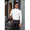 imageCOOFANDY Mens Turtleneck Shirts Slim Fit Shirt Tops Lightweight Pullover Thermal Sweater Casual Long Sleeve ShirtWhite