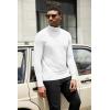 imageCOOFANDY Mens Turtleneck Shirts Slim Fit Shirt Tops Lightweight Pullover Thermal Sweater Casual Long Sleeve ShirtWhite